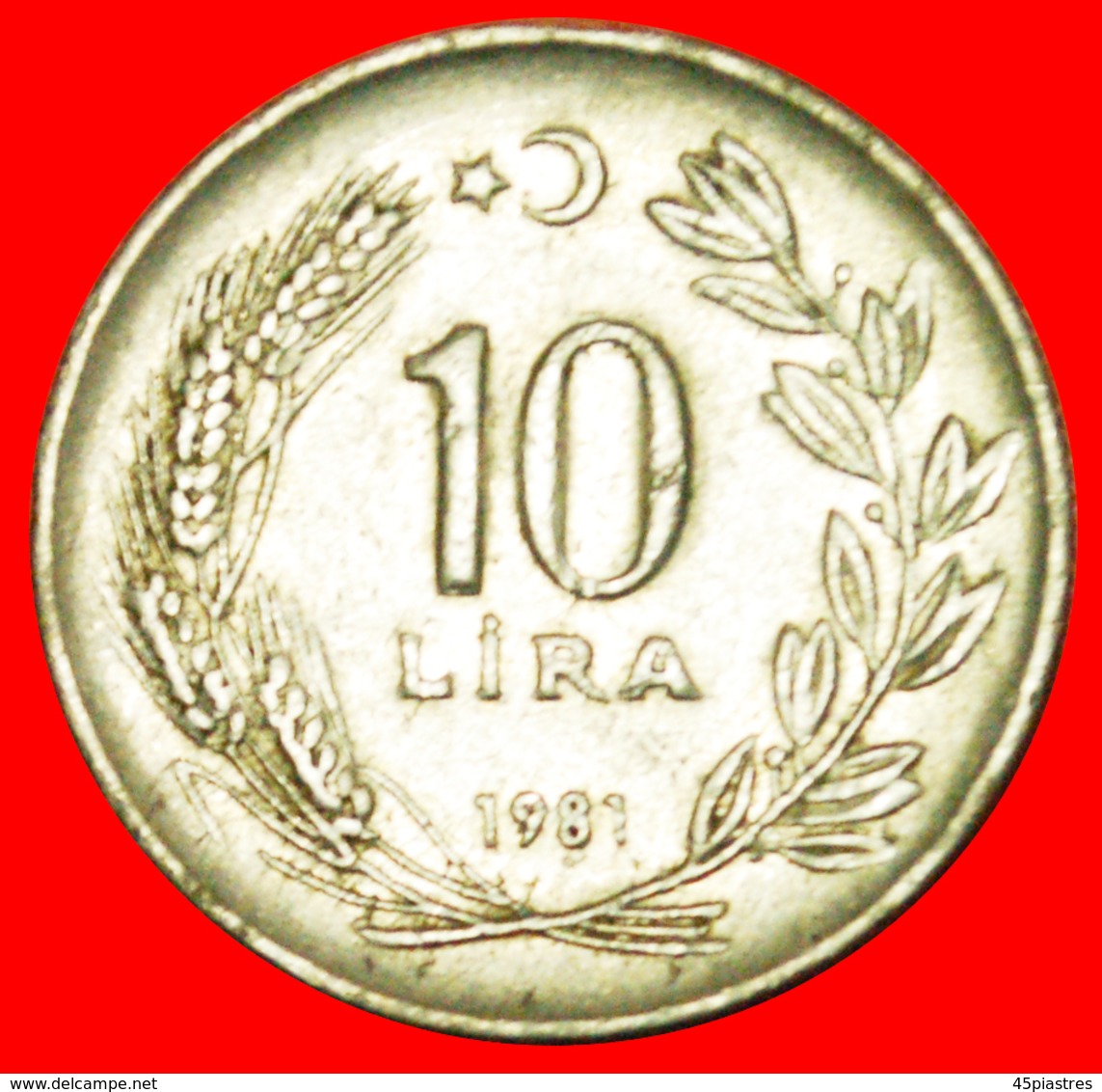 # CRESCENT LEFT: TURKEY ★ 10 LIRA 1981! LOW START ★ NO RESERVE! - Turchia