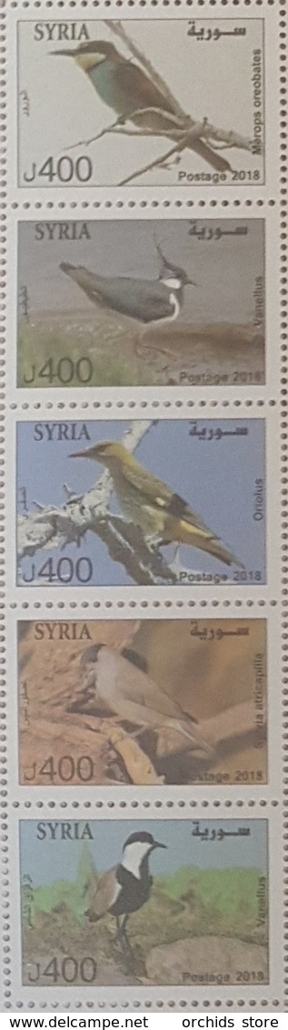 Syria NEW 2018 Complete Set 5v.  MNH - Syrian Birds - Syrie