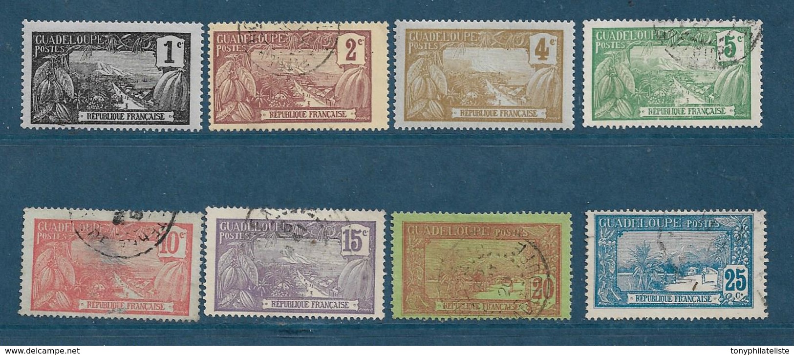 Colonie Timbre De Guadeloupe De 1905/07  N°55 A 62 Oblitérés (55 Et 57 Neufs **) - Oblitérés