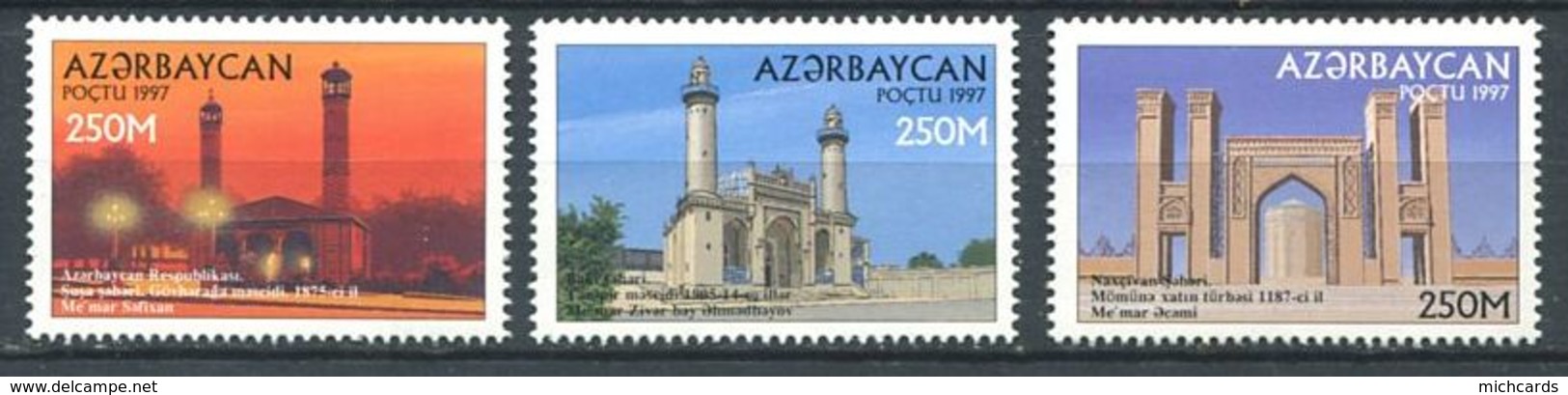 242 AZERBAIDJAN 1997 - Yvert 356/58 - Mosquee - Neuf ** (MNH) Sans Trace De Charniere - Azerbaïdjan