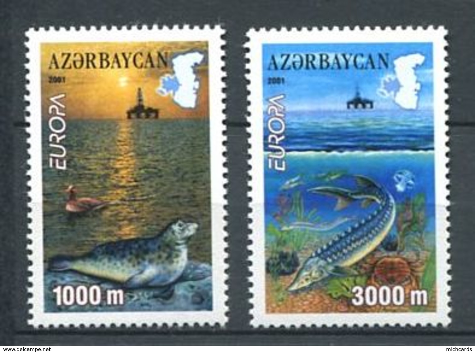 242 AZERBAIDJAN 2001 - Yvert 417 - Phoque Poisson - Neuf ** (MNH) Sans Trace De Charniere - Azerbaïdjan