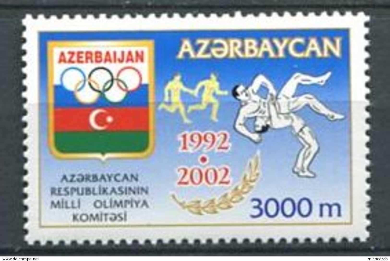 242 AZERBAIDJAN 2002 - Yvert 433 - Logo JO Lutte Course Relais - Neuf ** (MNH) Sans Trace De Charniere - Azerbaïdjan