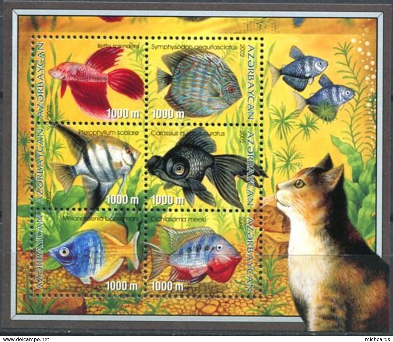 242 AZERBAIDJAN 2003 - Yvert 453/58 Feuillet - Poisson Chat - Neuf ** (MNH) Sans Trace De Charniere - Azerbaïdjan