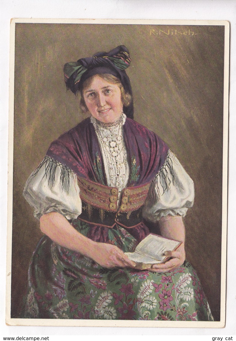 R. Nitsch, Egerländerin, Woman, Frau, Unused Postcard [22661] - Schilderijen