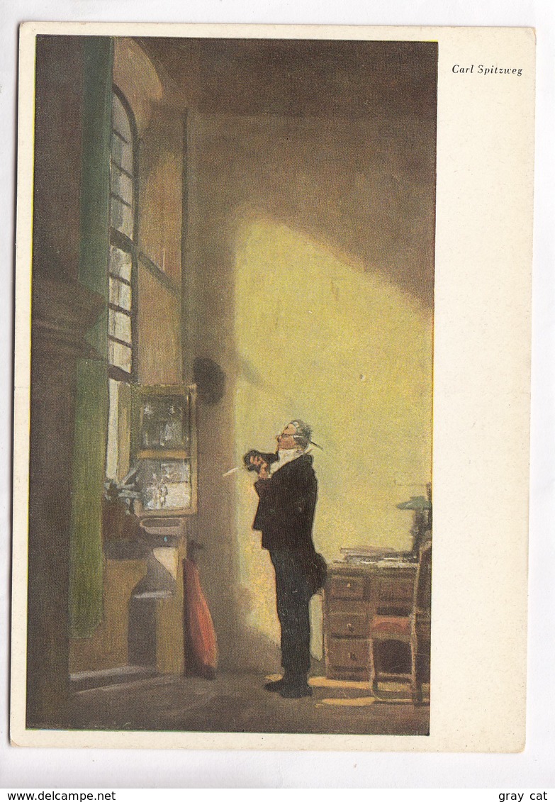 Karl Spitzweg, Der Schreiber, The Clerk, Unused Postcard [22671] - Paintings