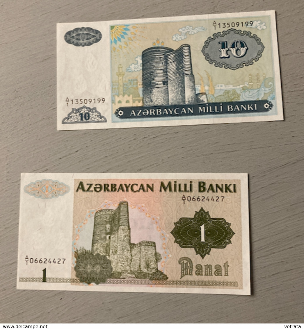 2 Billets : Azerbaïdjan , Neufs (1 & 10 Manat) - Azerbaïdjan