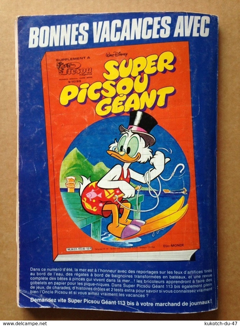 Disney - Picsou Magazine ° Année 1981 - N°113 (avec grand défaut d'usure)