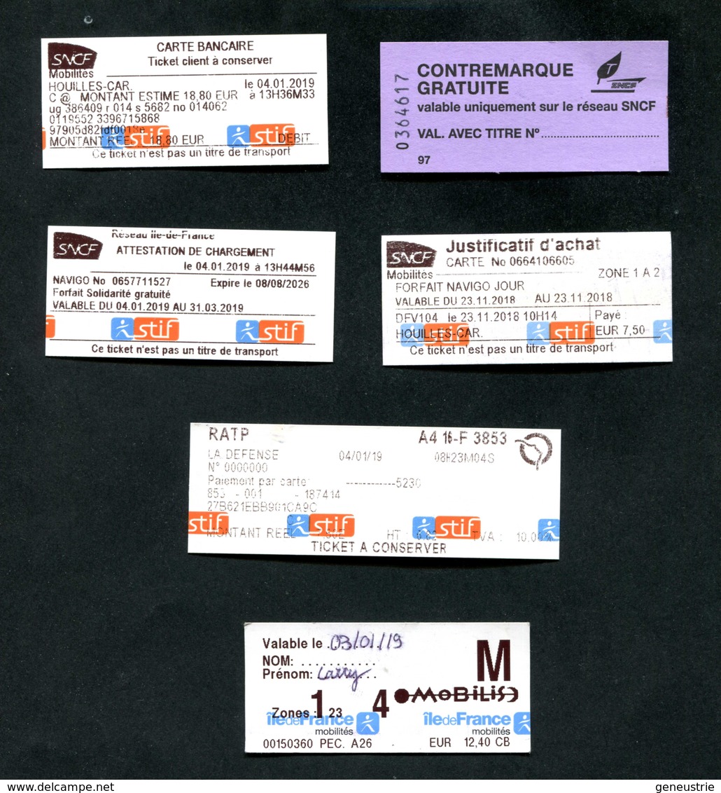 Lot De Tickets De Métro "spéciaux" Parisiens Ticket - Billet De Train Et Bus - SNCF - RATP - Europe