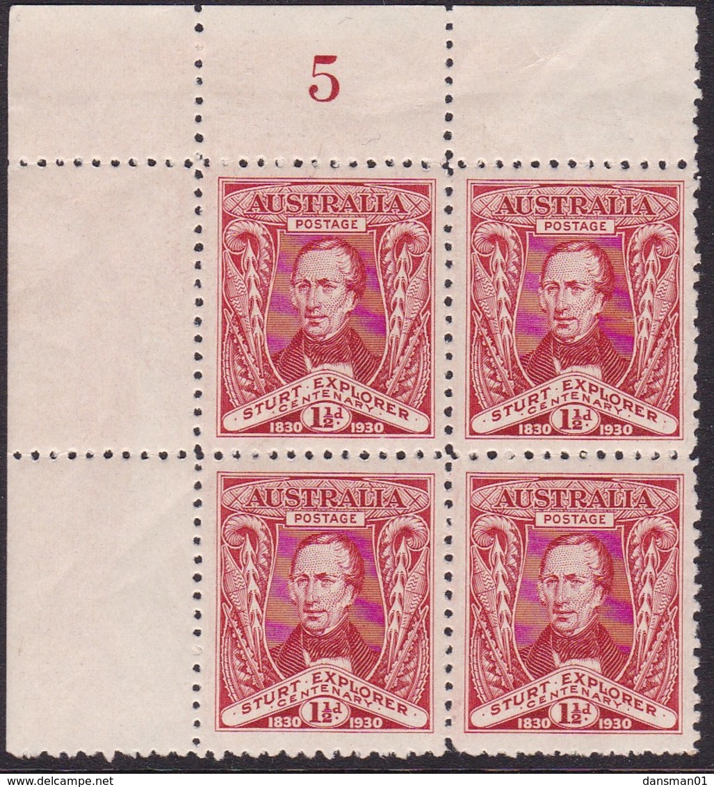 Australia 1930 Sturt SG 117 Mint Never Hinged Plate 5 - Mint Stamps