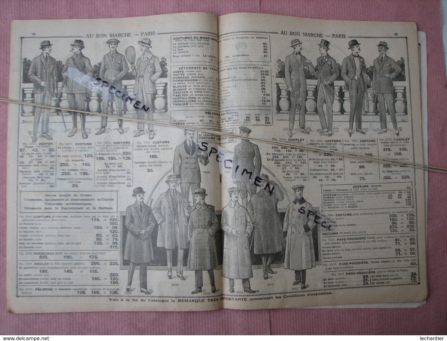 Au Bon Marché Affichette Dentelles 1909 ,catalogue 96 Pages - Textile & Vestimentaire