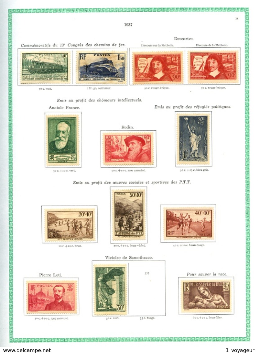 FRANCE - Collection 1929/1964 - Nfs N* (qques Obl.) - Bien fournie - Bon état - Cote supérieure à 3000 Eur.