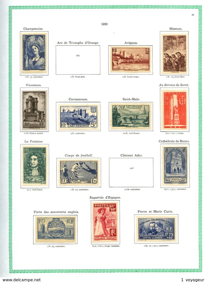 FRANCE - Collection 1929/1964 - Nfs N* (qques Obl.) - Bien fournie - Bon état - Cote supérieure à 3000 Eur.