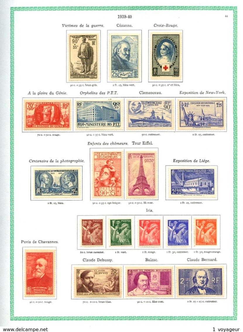 FRANCE - Collection 1929/1964 - Nfs N* (qques Obl.) - Bien fournie - Bon état - Cote supérieure à 3000 Eur.