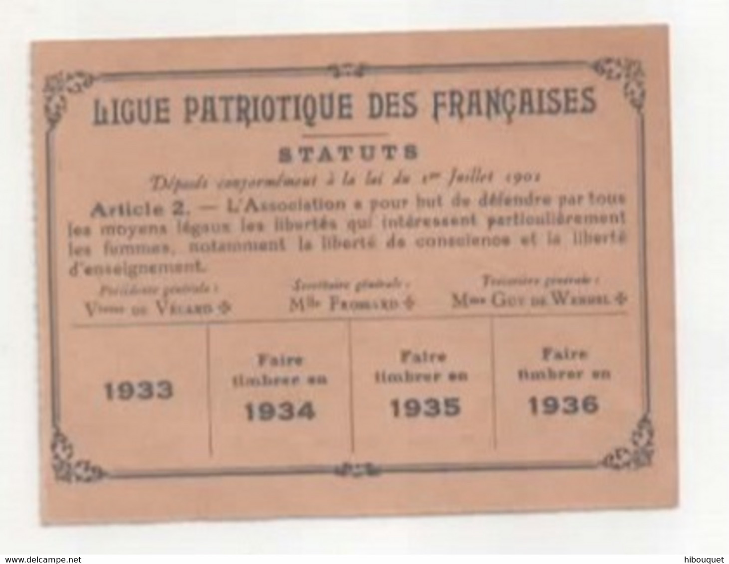 2 Cartes Adhérents , Ligue Patriotique Des Françaises 1933, Et Inscription Au Service Du Logement 54-55 - Barbie