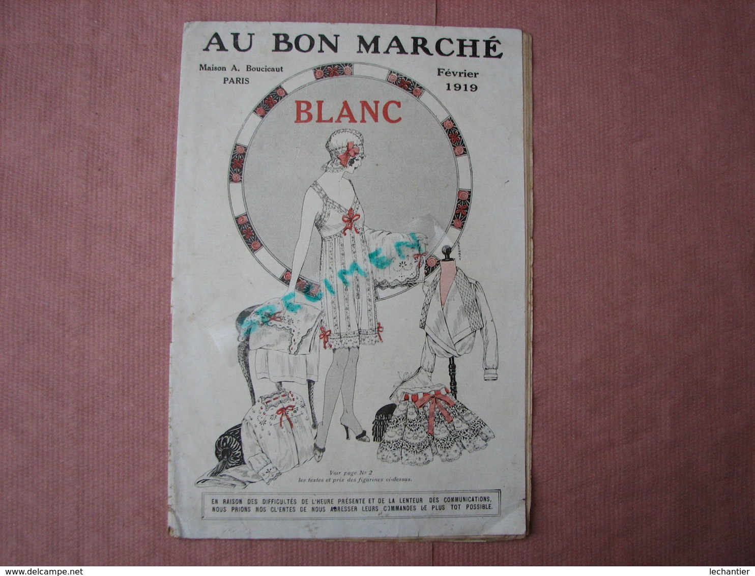 Au Bon Marché 1919 1 Catalogue Blanc 1 Cata. 1916 + Vetements Communion,+ Doc 12 échantillons Tissus - Textile & Vestimentaire