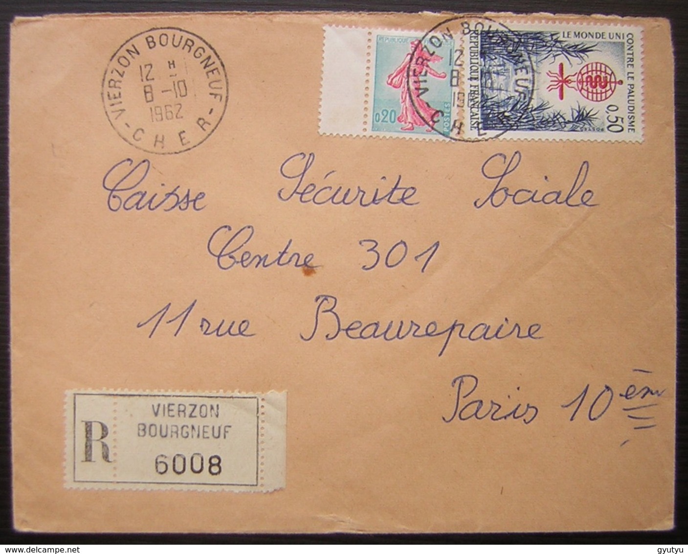 Vierzon Bourgneuf 1962, Lettre Recommandée Pour Paris - 1961-....