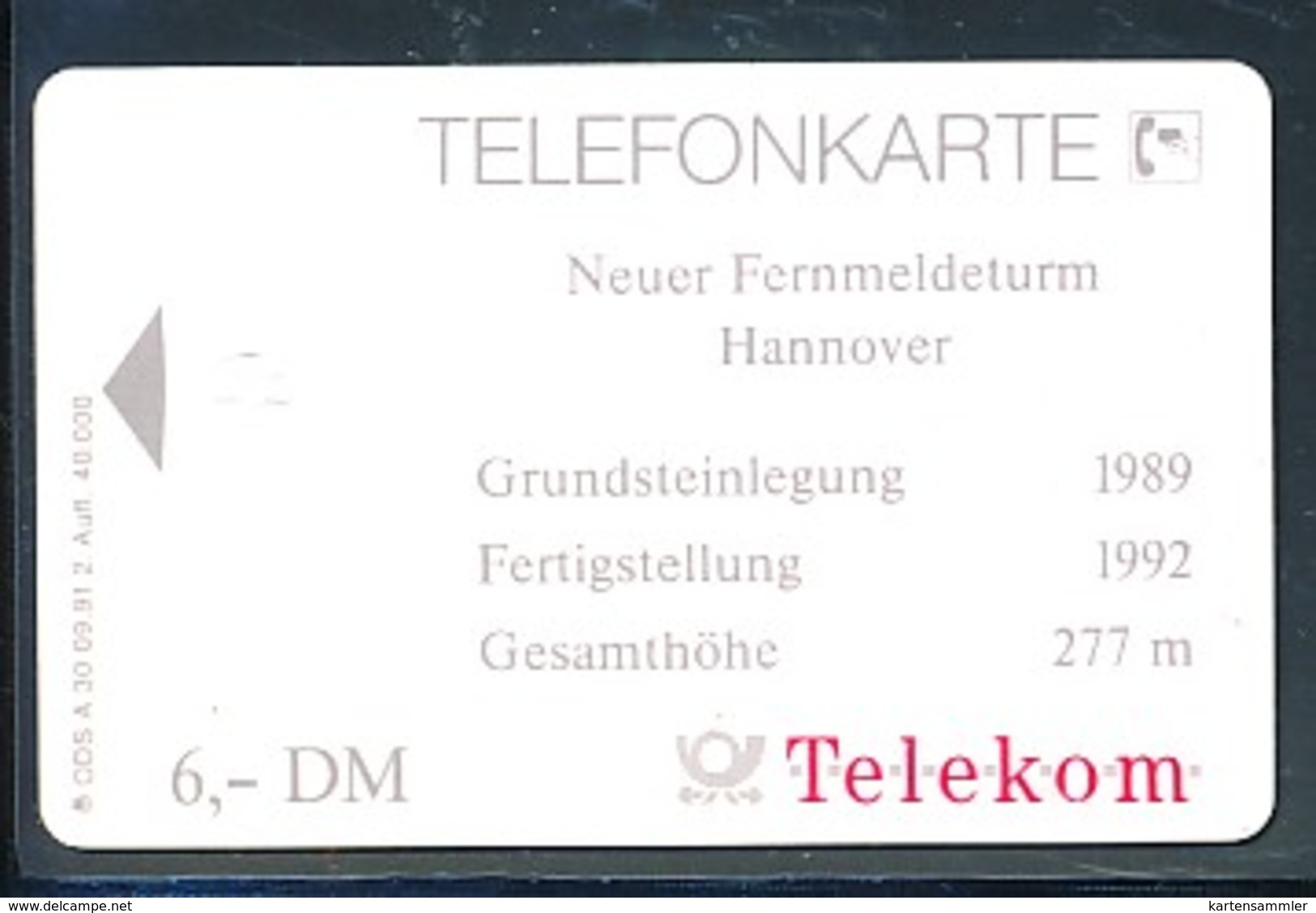 GERMANY Dummy - A 30 91 - 2. Auflage -siehe Scan - A + AD-Series : Werbekarten Der Dt. Telekom AG