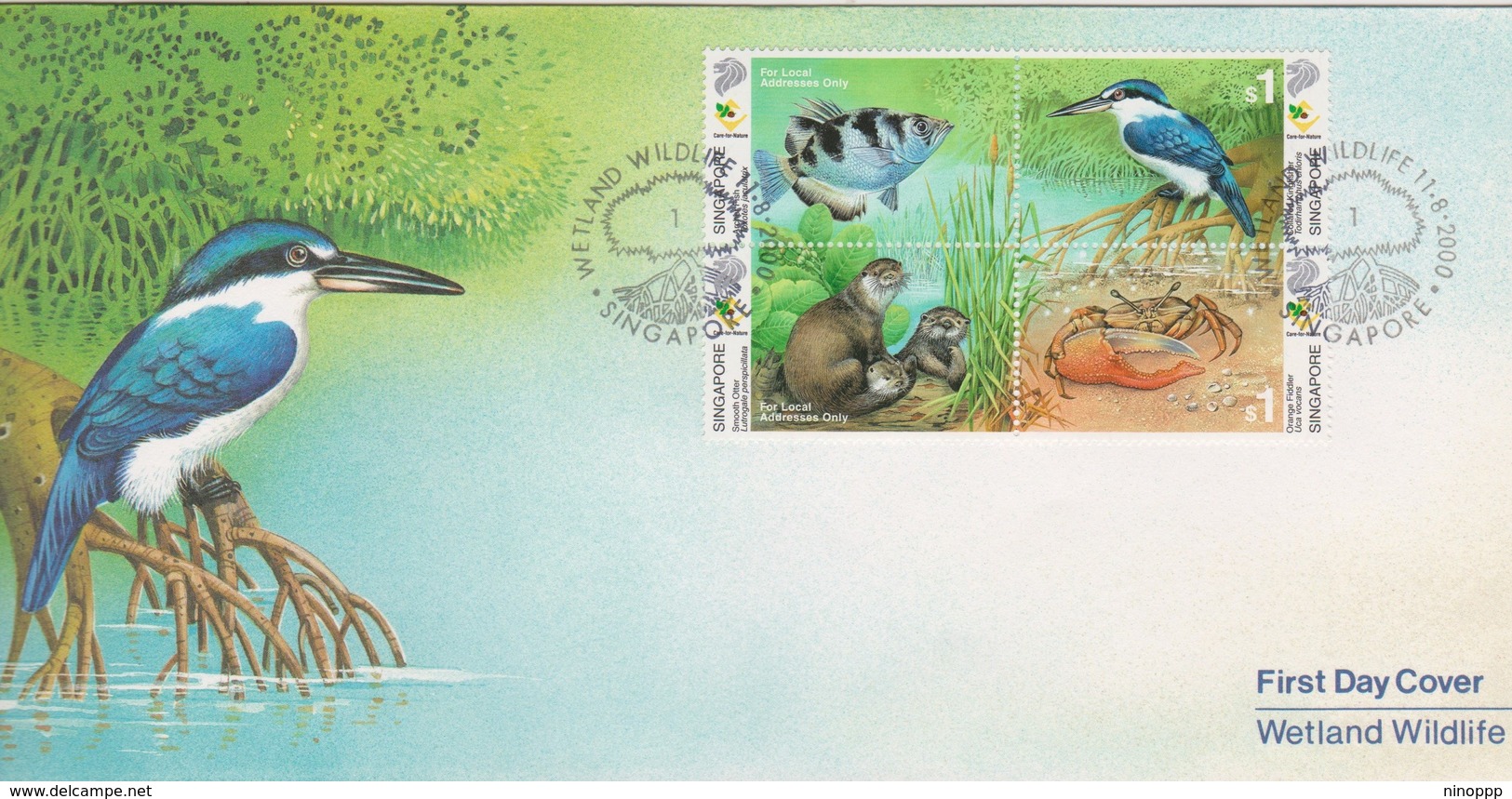 Singapore 2000 Wetland Wildlife FDC - Singapore (1959-...)