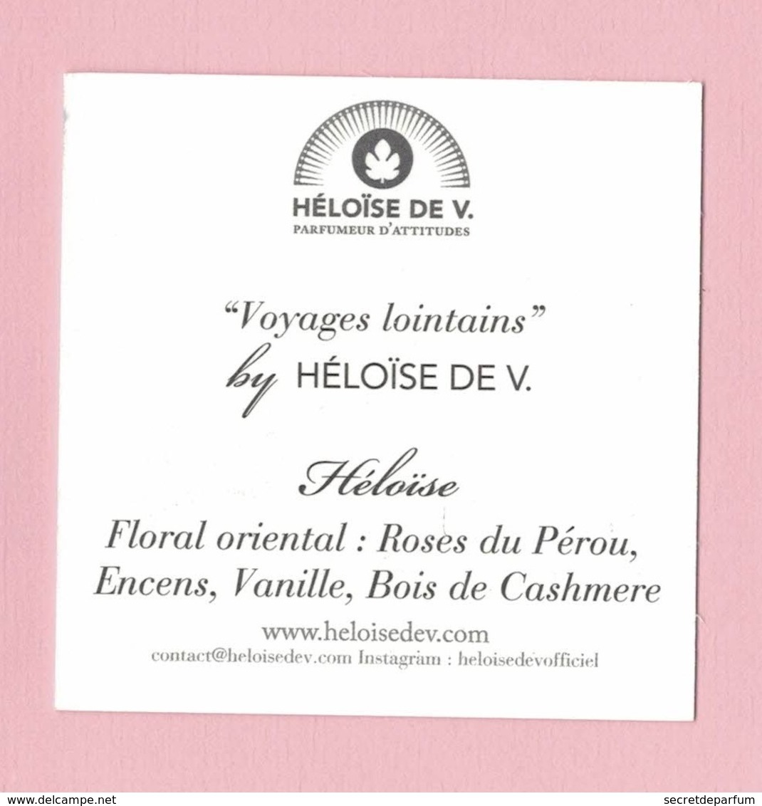 Cartes Parfumées  Cartes  HELOISEde HÉLOÏSE De V. - Modernes (à Partir De 1961)