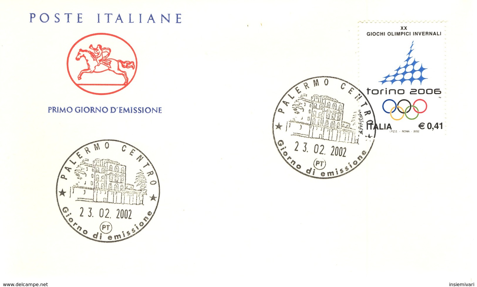 *FDC Cavallino Italia Repubblica 2002 - XX Giochi Olimpici Invernali Torino. - FDC