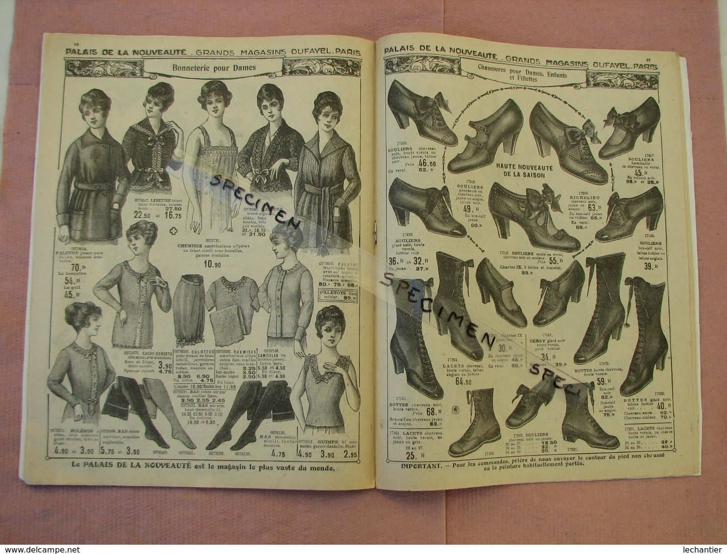 Palais De La Nouveauté 1910 Catalogue 32 Pages 20X26  T.B.E. Mode Femme, Enfant, Homme  Couverture Couleur... - 1900-1940