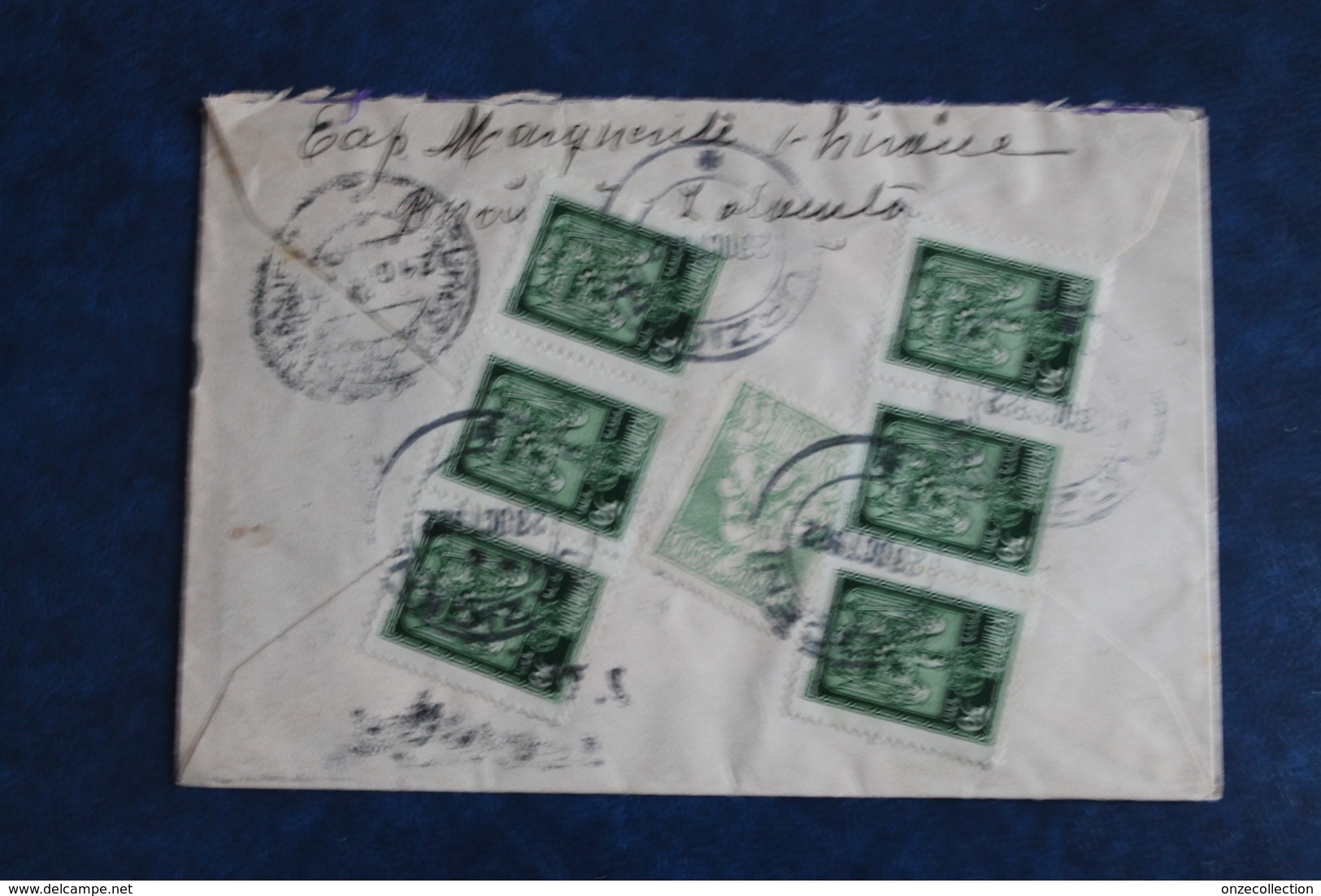 1922       7  TIMBRES    SUR  UNE  ENVELOPPE            2  PHOTOS - Briefe U. Dokumente