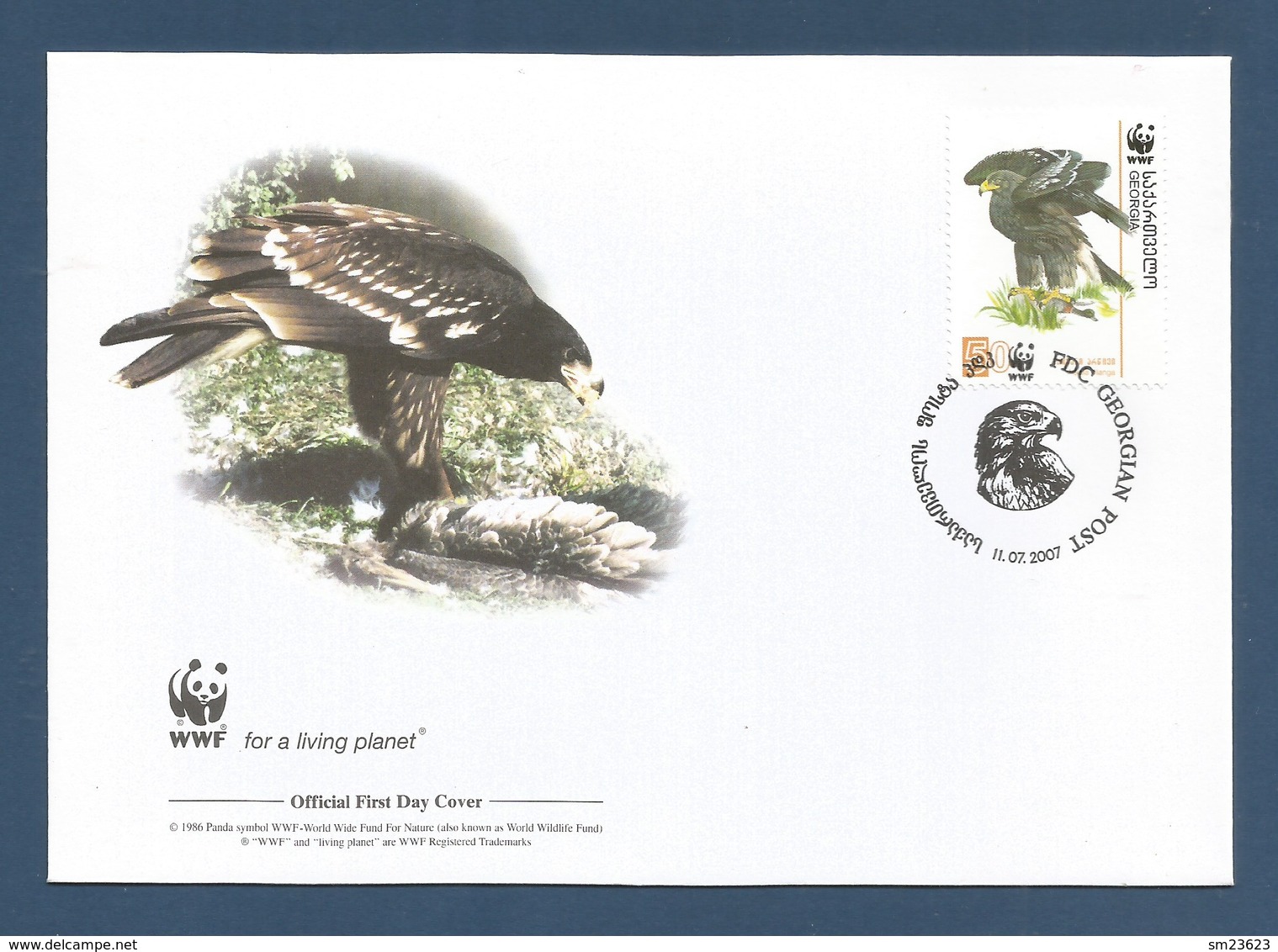 Georgien / Georgian 2007 Mi.Nr. 529 , Greater Spotted-Eagle-Schelladler-WWF Official First Day Cover Georgian 11.07.2007 - Georgien