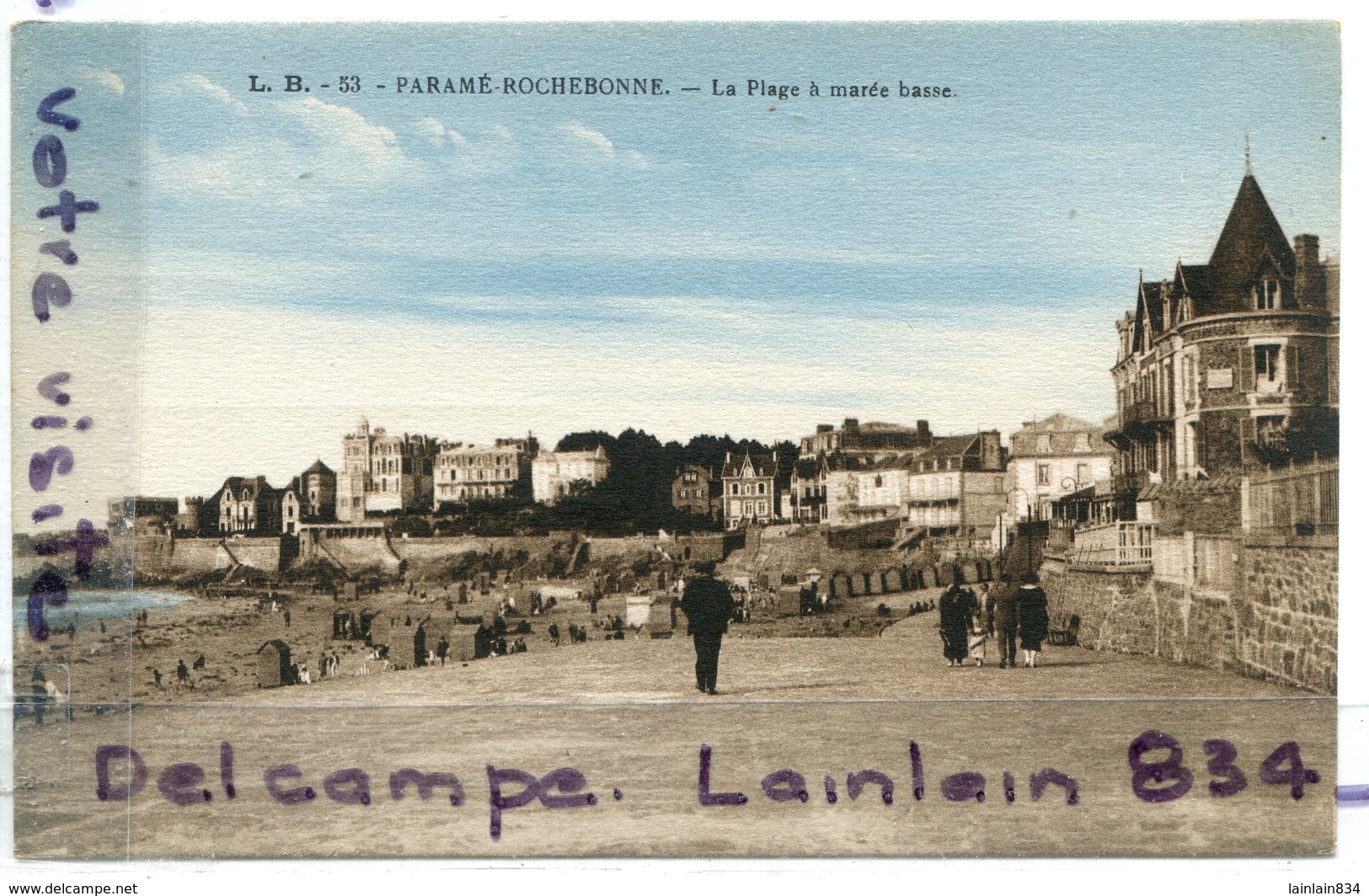 - 53 - PARAME ROCHEBONNE - La Plage A Marée Basse, Non écrite, épaisse, Rare En Couleur, TTBE, Scans. - Other & Unclassified