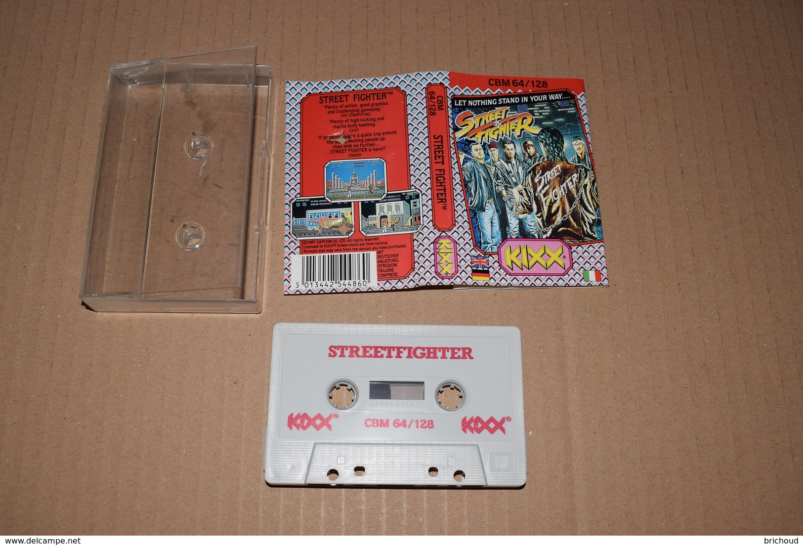 K7 Street Fighter Commodore 64 /128 Anglais Italien Allemand + Notice Non Tester - Commodore