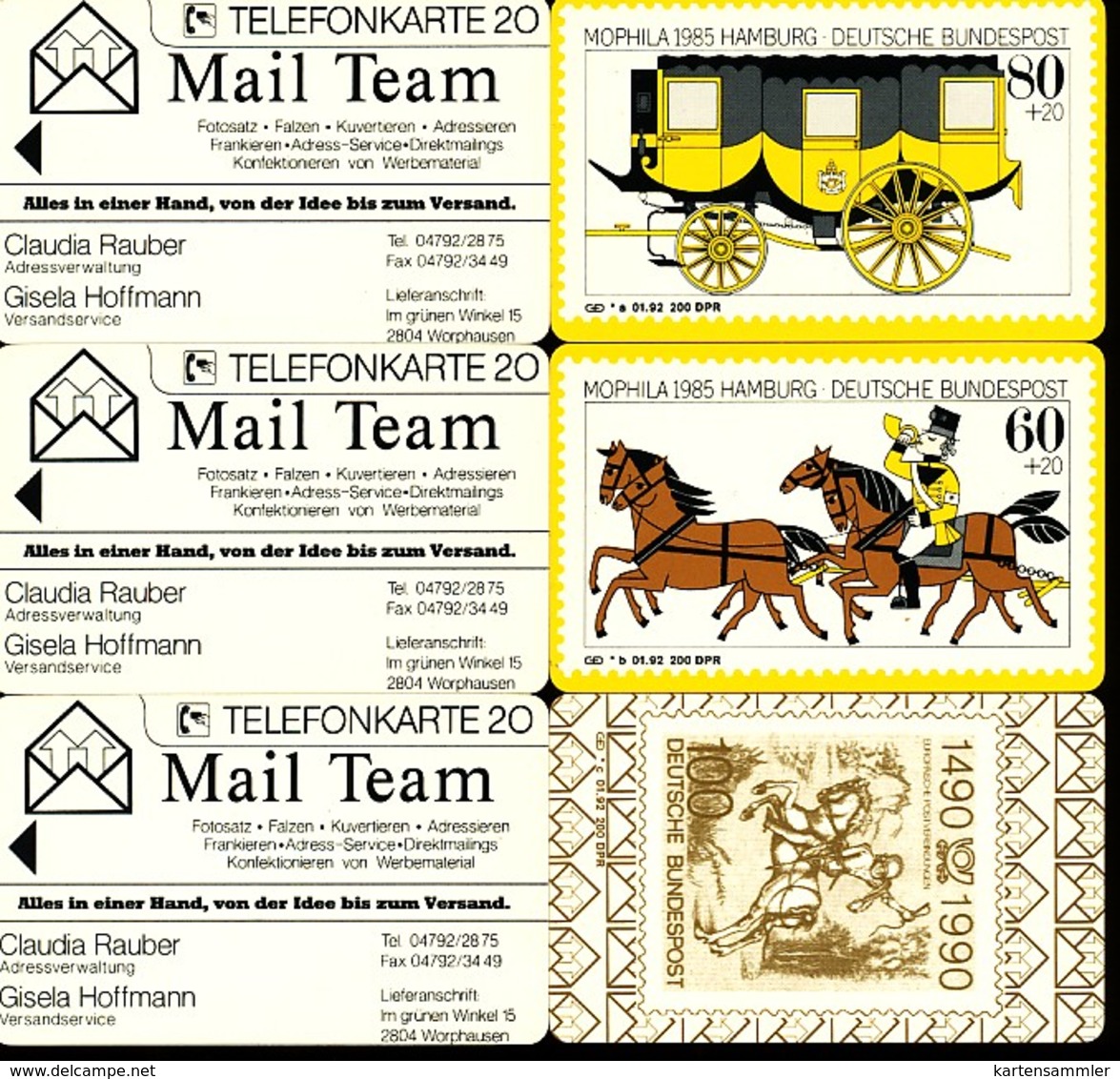 GERMANY - Visitenkarten  Dummy- Mail Team - * A-c 01  92 - Siehe Scan - V-Series : VIP Y Tarjetas De Visita