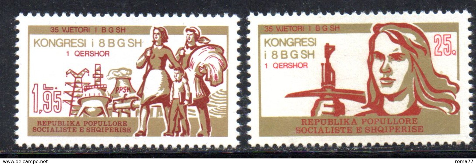 XP3960 - ALBANIA 1978 , Yvert Serie N. 1770/1771  ***  Unione Donne - Albania