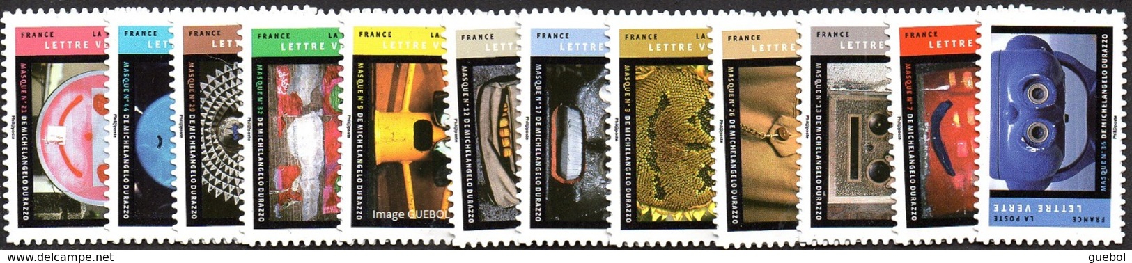 France Autoadhésif ** N° 1398 à 1409 - Masques - Série Photographique De Michelangelo Durazzo - Unused Stamps