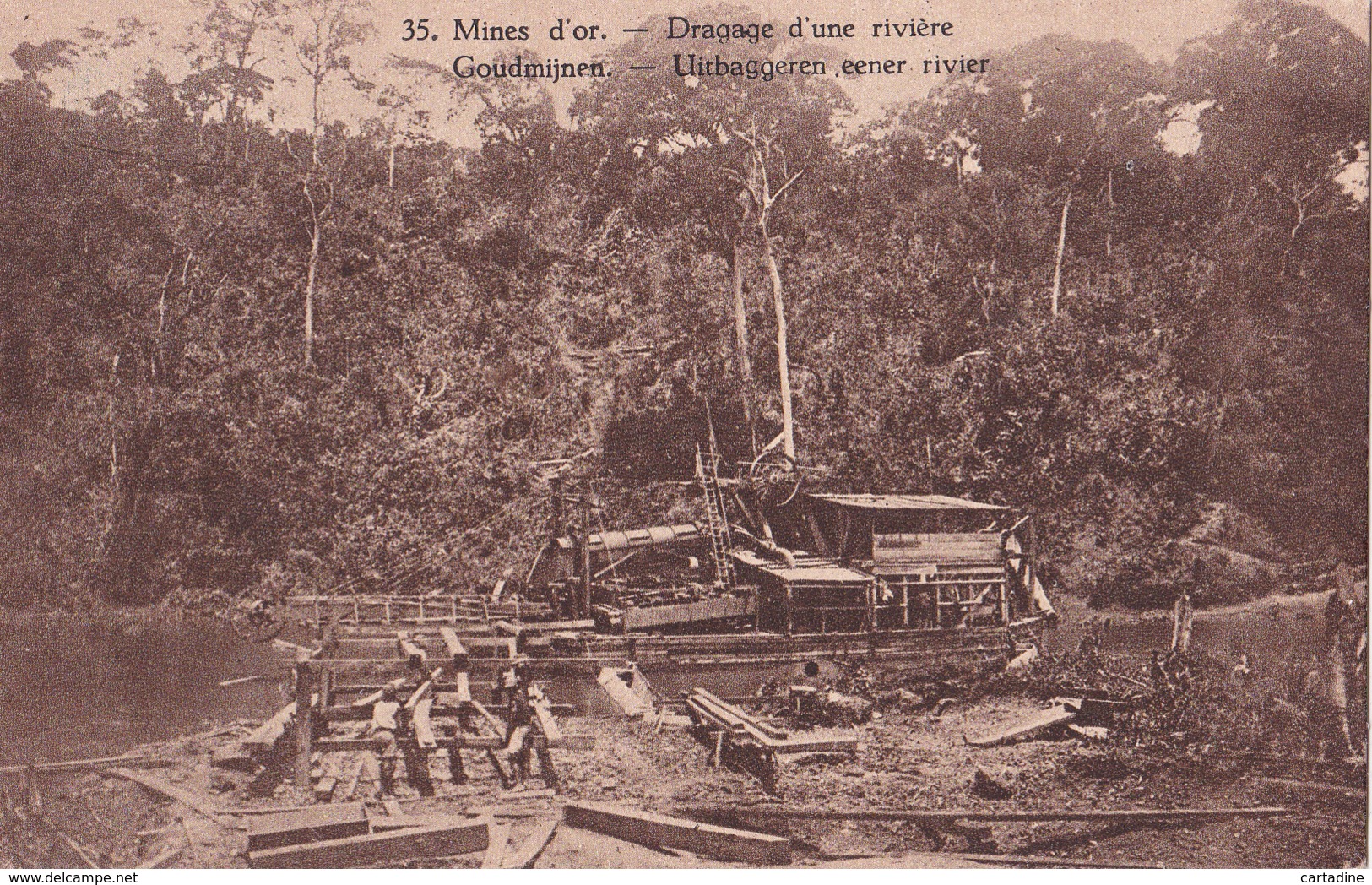 E.P. Congo Ruanda-Urundi - Mines D'Or - Dragage D'une Rivière / Goudmijnen  Uitbaggeren Eener Rivier - N°35 - 1928 - Entiers Postaux