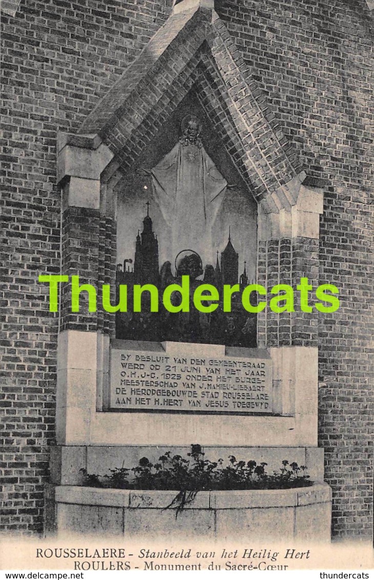 CPA ROESELARE ROUSSELAERE STANBEELD VAN HET HEILIG HERT MONUMENT DU SACRE COEUR - Roeselare