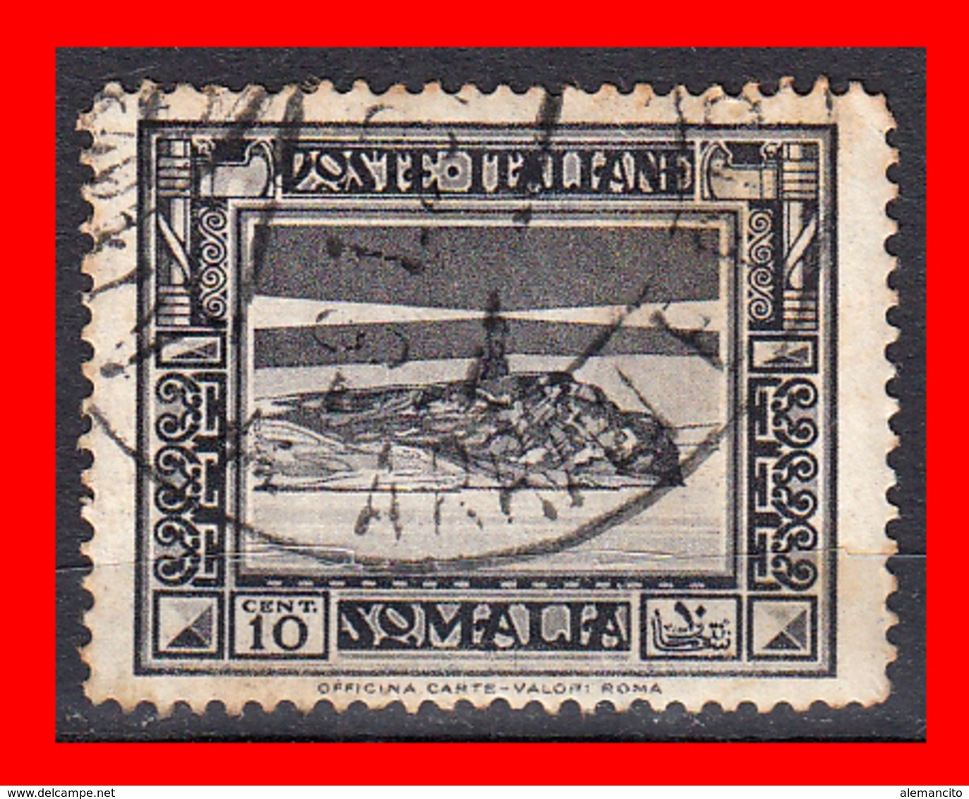 SOMALIA SELLO AÑO 1932 FARO EN CABO GUARDAFUI - Somalia (1960-...)