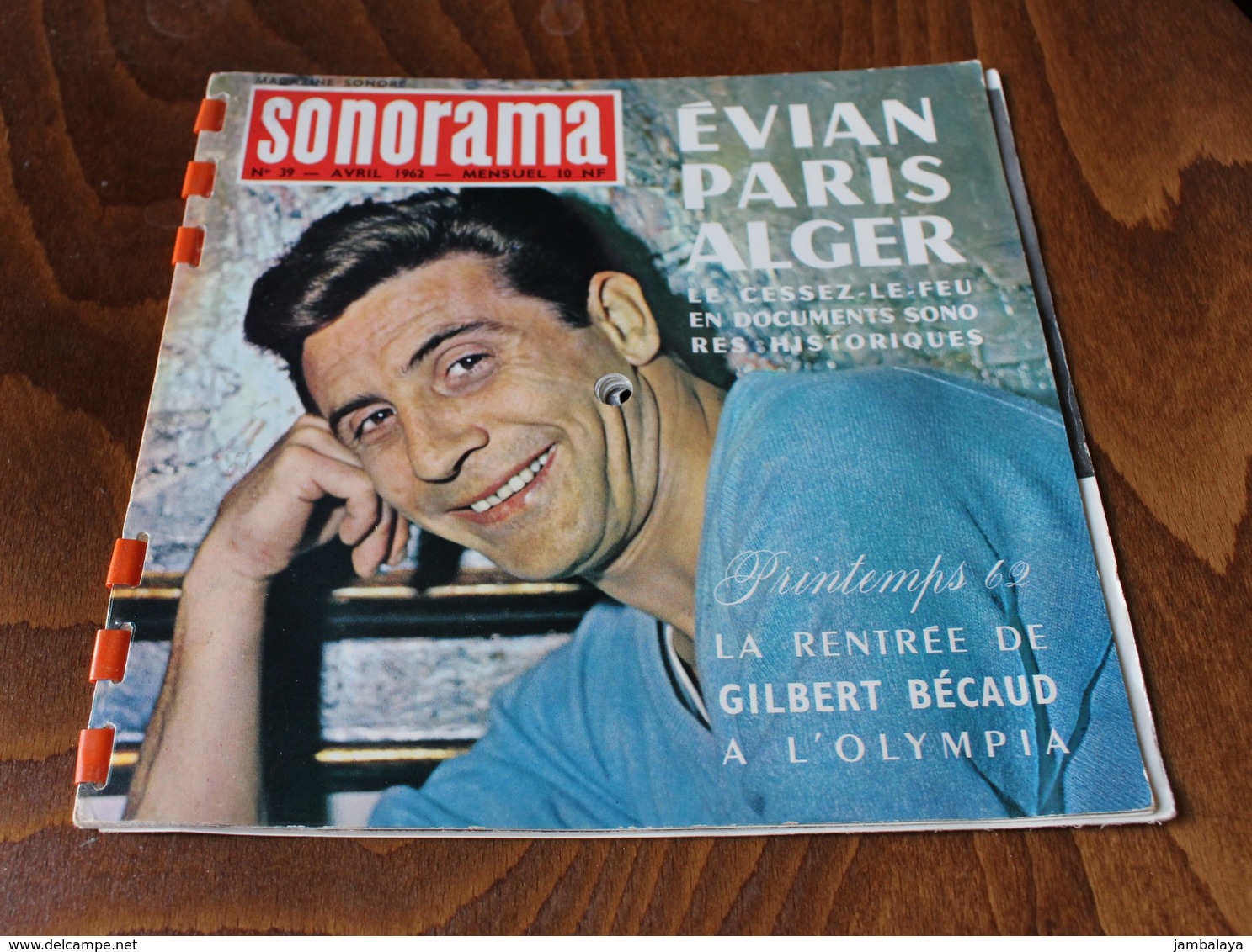 SONORAMA N°39 Avril 1962 Gilbert Becaud Evian Paris Alger - Autres & Non Classés