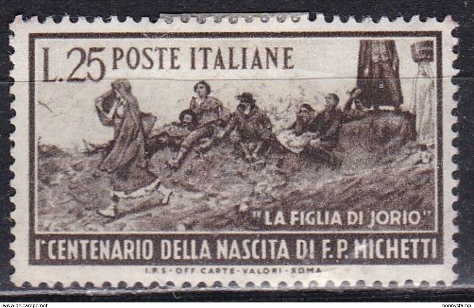 Repubblica Italiana, 1951 - 25 Lire Michetti, Fil. R1 - Pos. ND - Nr.162 MLH* - Varietà E Curiosità