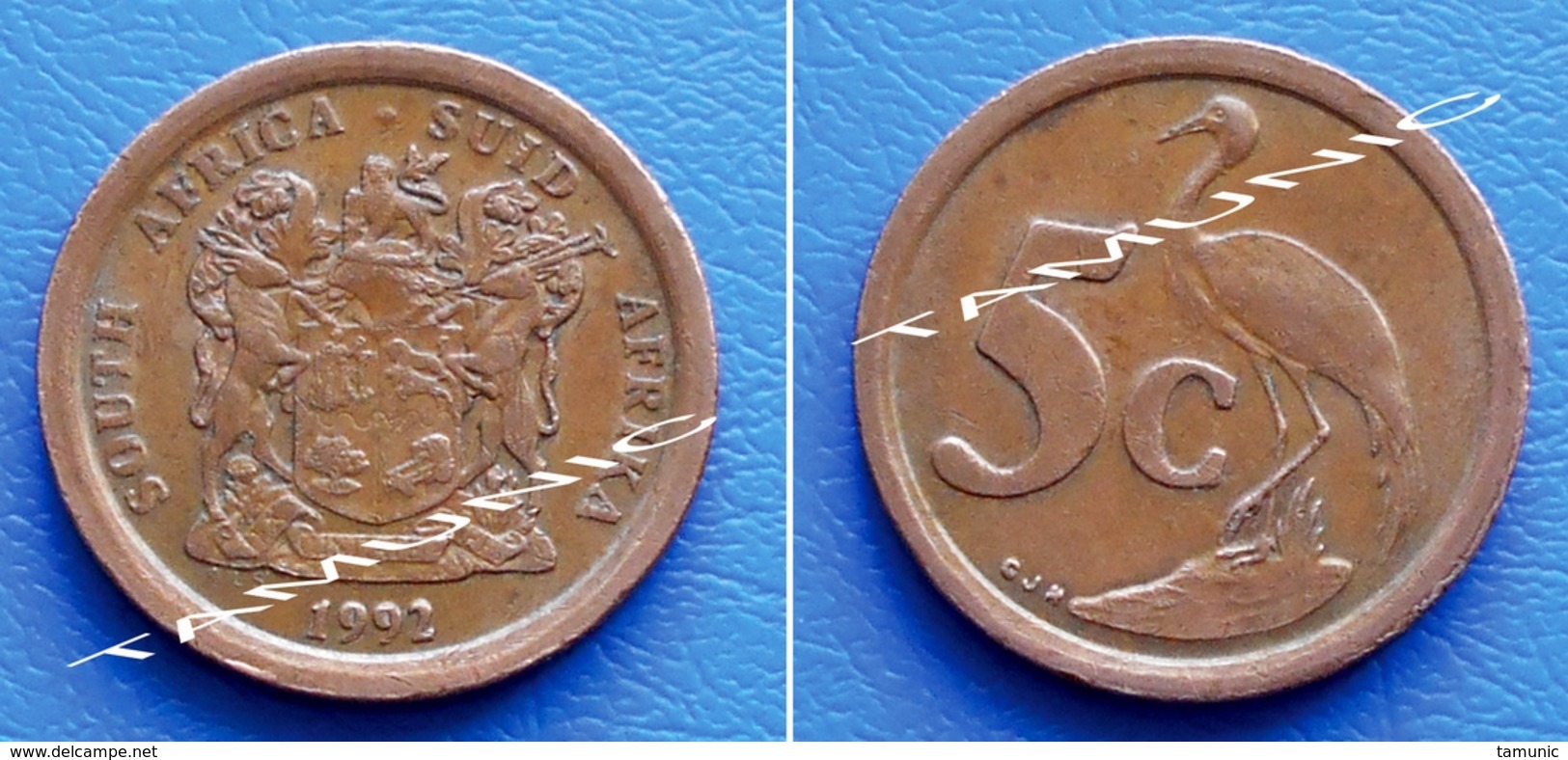 SOUTH AFRICA SUID AFRIKA 5 Cents 1992 BLUE CRANE - Afrique Du Sud