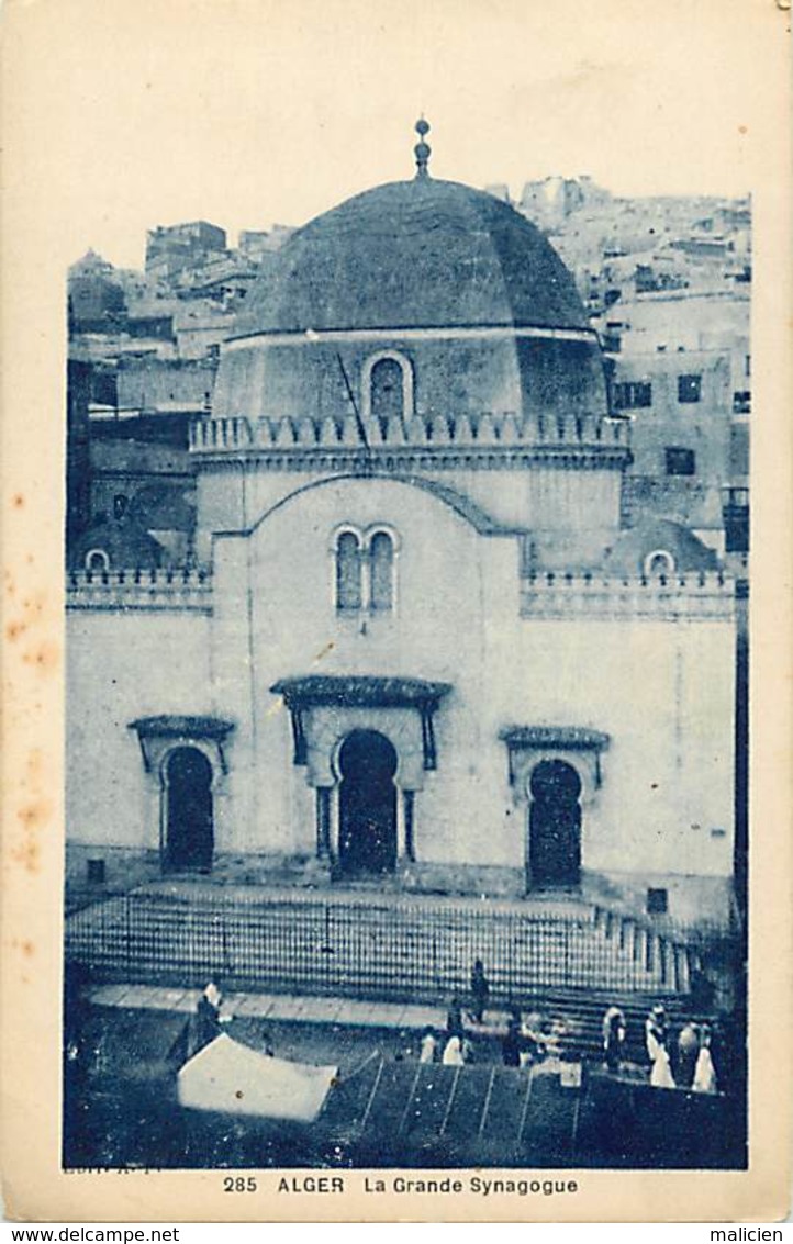 -ref-B275- Religions - Jusdaisme - Judaica - Alger - La Grande Synagogue - Synagogues - Algerie - Carte Bon Etat - - Judaisme