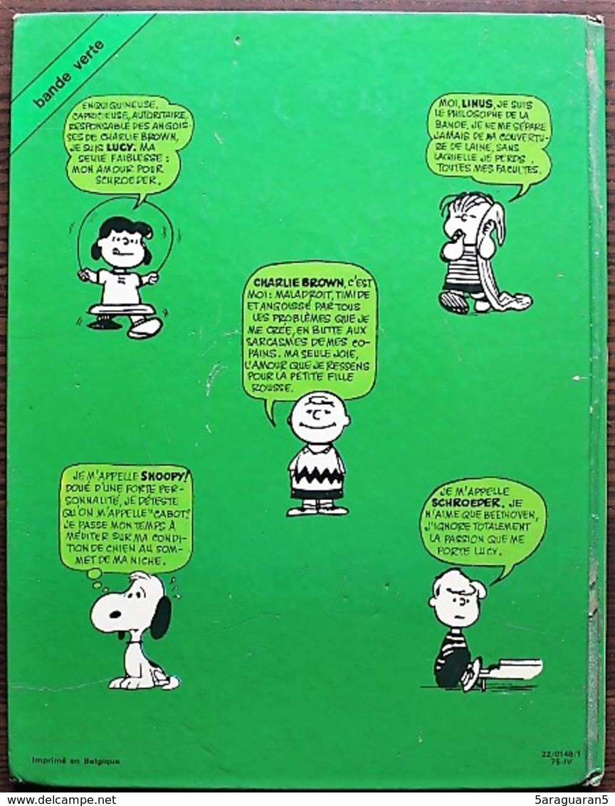 BD PEANUTS - SNOOPY - 3 - Les Malheurs De Charlie Brown - EO 1975 Bande Verte - Peanuts