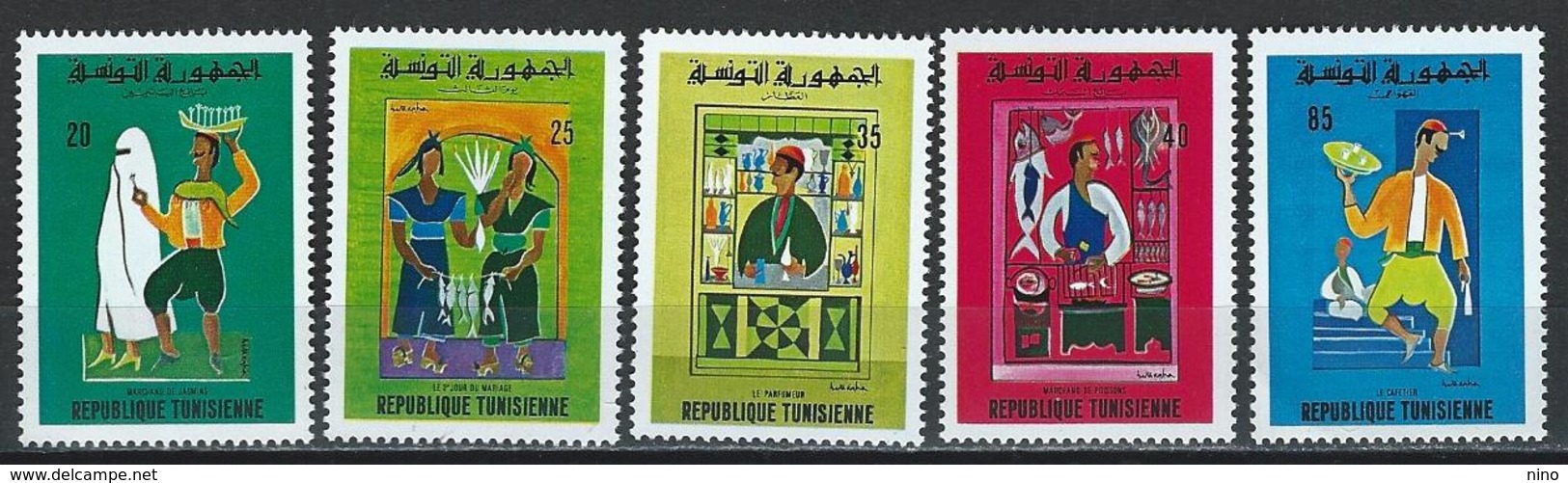 Tunisia. Scott # 539-43 MNH. Tunisian Life 1970 - Tunisia