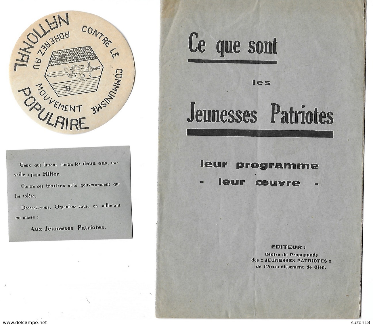 Politique - Extreme Droite - Jeunesses Patriotes - Programme - Anticommuniste - Bolcheviste - Taittinger - Documents Historiques