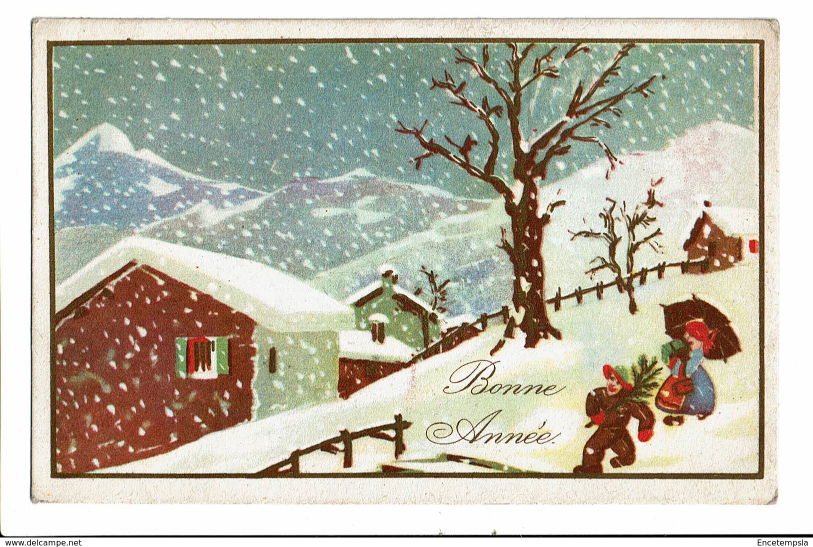CPA - Carte Postale - Belgique -Fantaisie- Bonne Année -Paysage Enneigé-1937  S4753 - Nouvel An