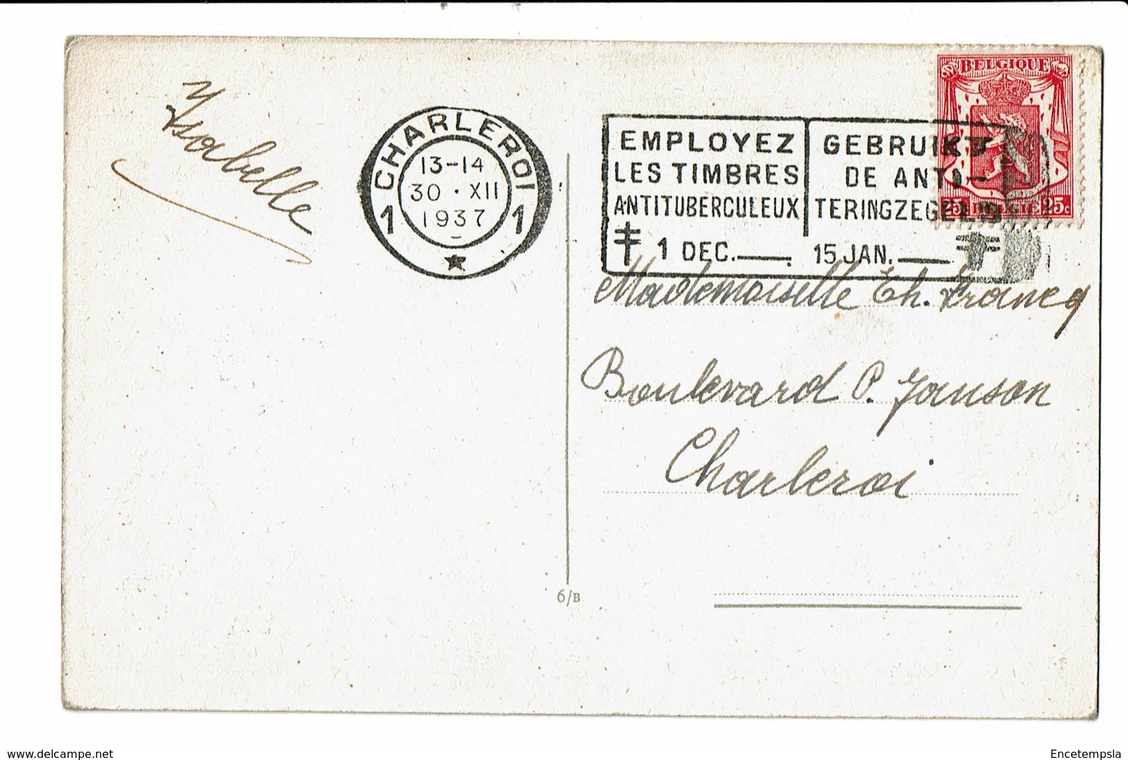 CPA - Carte Postale - Belgique -Fantaisie- Bonne Année -Paysage Enneigé-1937  S4753 - Nouvel An