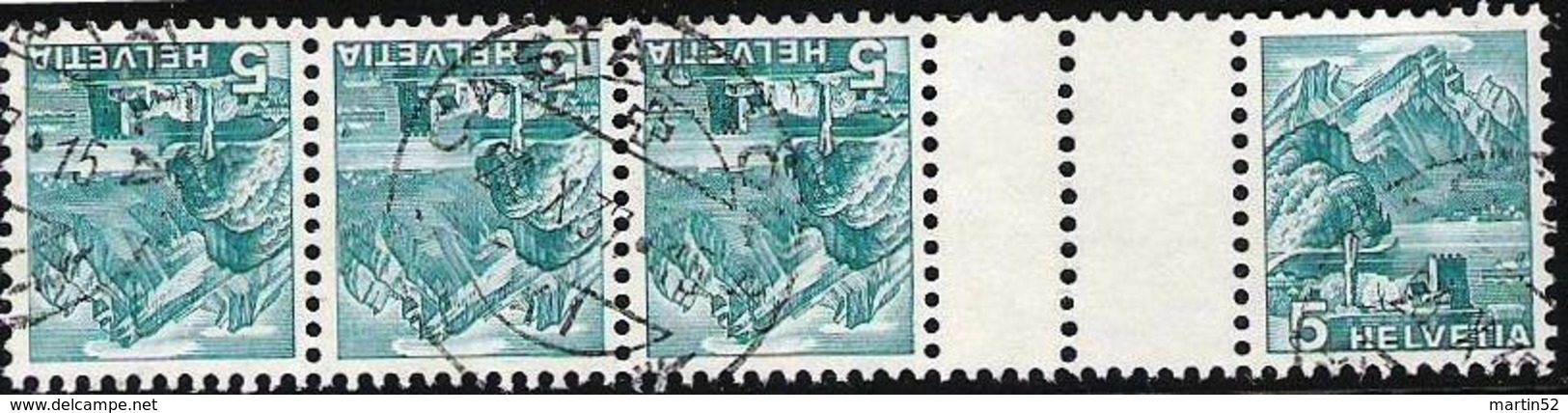 Schweiz Suisse 1937:KD Mit Steg Tête-bêche Avec Pont Zu S47y Mi KZ9yC Mit O CASTAGNO 23.X.37 (Zu CHF 13.00) - Tête-bêche