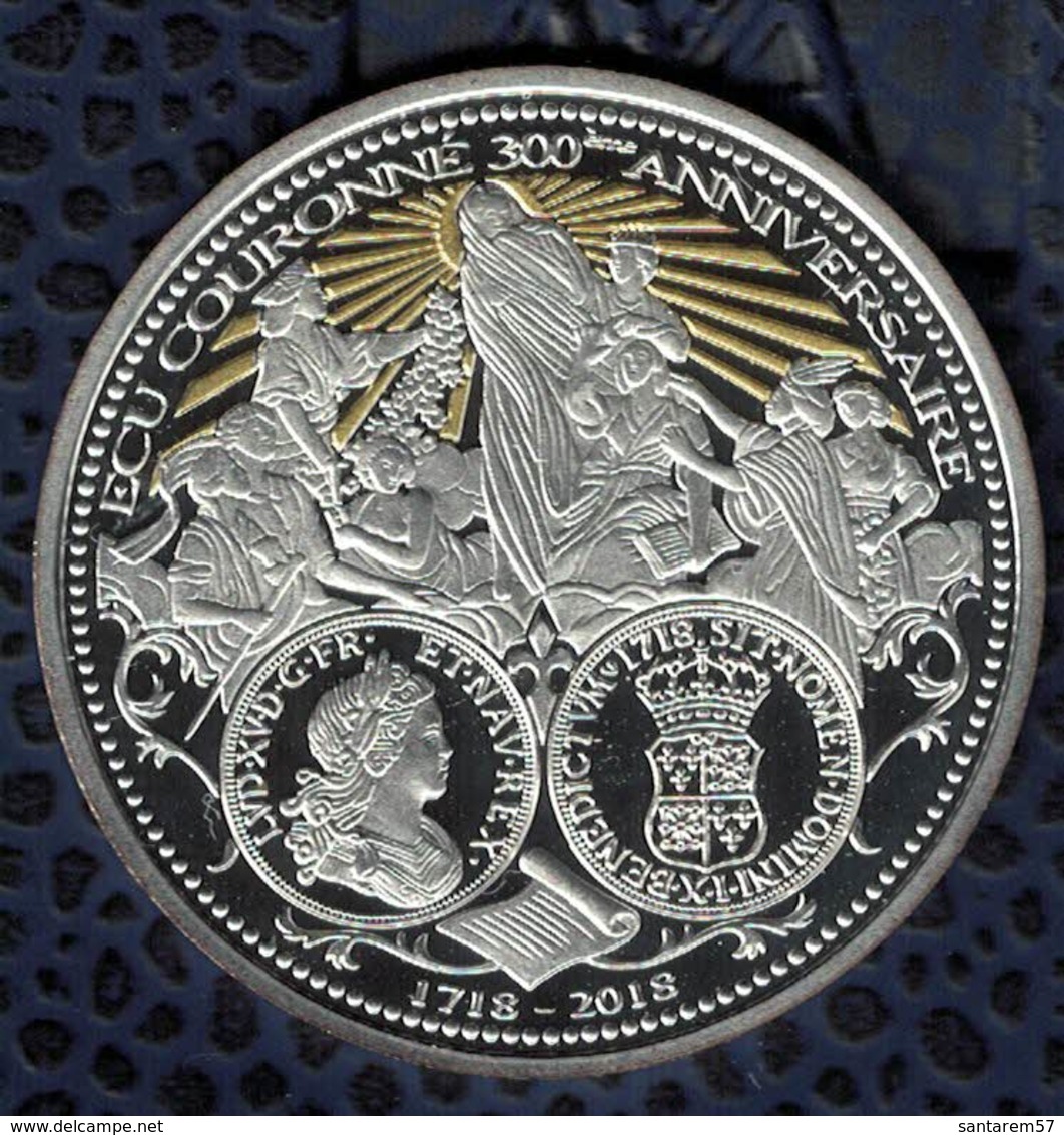 France Pièce De Monnaie Coin Écu D'Argent Couronné Louis XV 300ème Anniversaire - Commémoratives