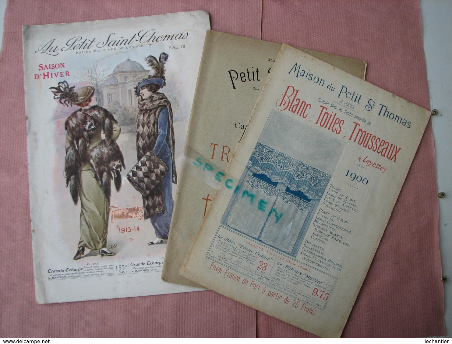 Maison Du Petit St. Thomas Catalogue Hiver 1913/14- 1 Cata Trousseau  Layette- 1 Cata Blanc Toiles 1900 - 1900-1940