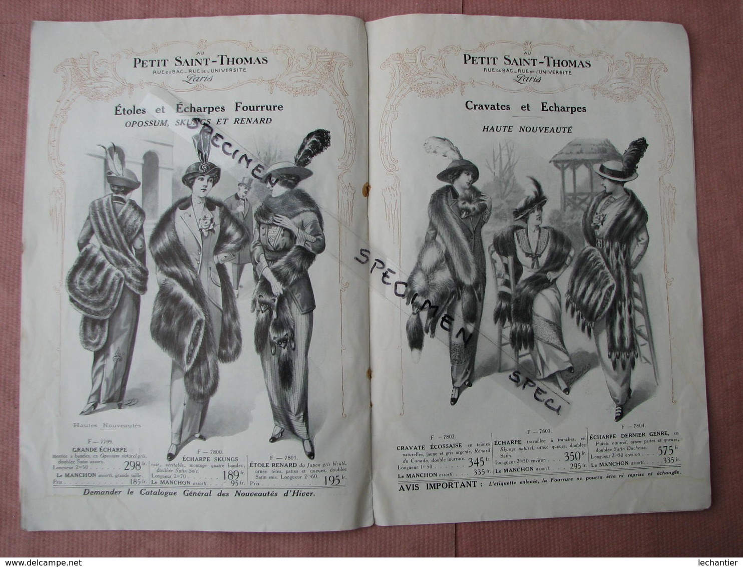 Maison Du Petit St. Thomas Catalogue Hiver 1913/14- 1 Cata Trousseau  Layette- 1 Cata Blanc Toiles 1900 - 1900-1940