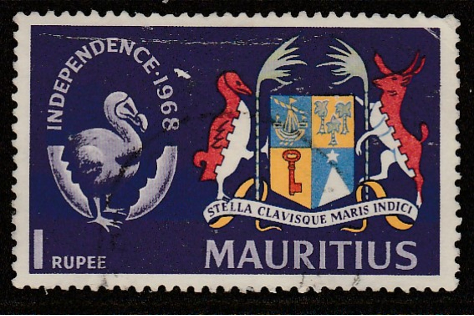 Mauritius 1968 Independence 1 R Multicoloured SW 337 O Used - Mauritius (1968-...)