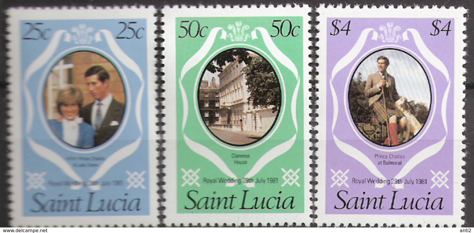 St. Lucia 1981 Royal Wedding Diana And Charles, Mi 543-546, MNH(**) - St.Lucie (1979-...)